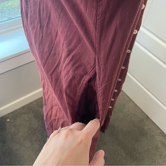 Free People Samantha Embroidered Puff Sleeve Button Front Maxi Dress Medium - Picture 11 of 16